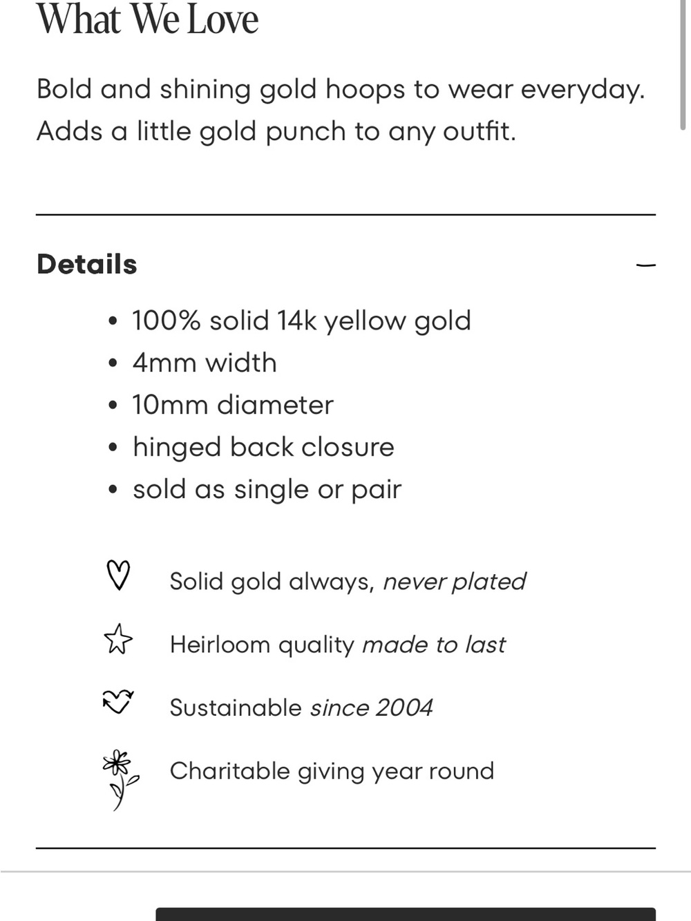 PAIR Catbird Gold Tomboy Hoops - Picture 5 of 10